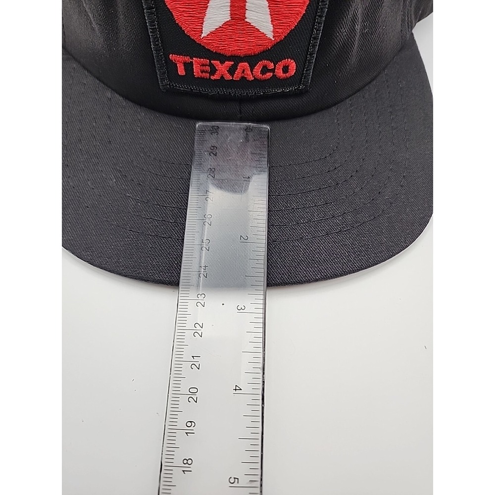 Vintage Texaco Embroidered Patch Black Trucker Hat Cap Insulated USA Snap Back - Picture 11 of 14